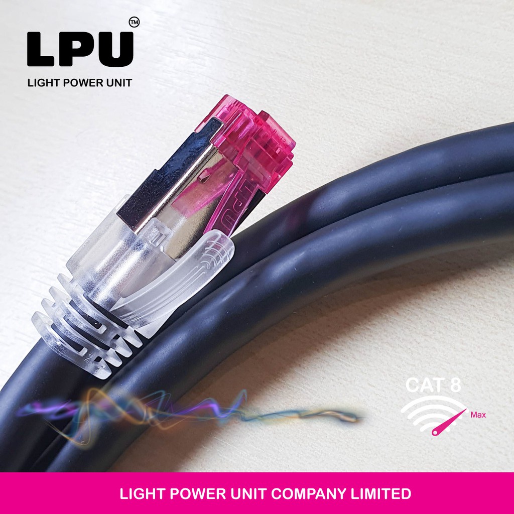 LPU สายแลน Cat8 ความยาว 3 เมตร 40Gbps 2,000 MHz เข้าหัว RJ45 OFC 50U สำเร็จรูปพร้อ