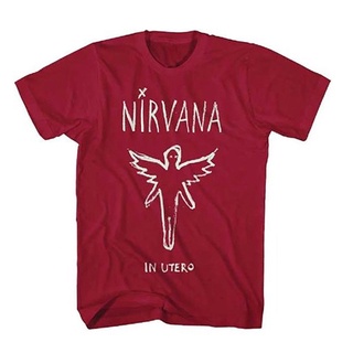 พร้อมส่ง เสื้อยืด พิมพ์ลายการ์ตูน Nirvana Chalk Outline น่ารัก สีแดง ของแท้