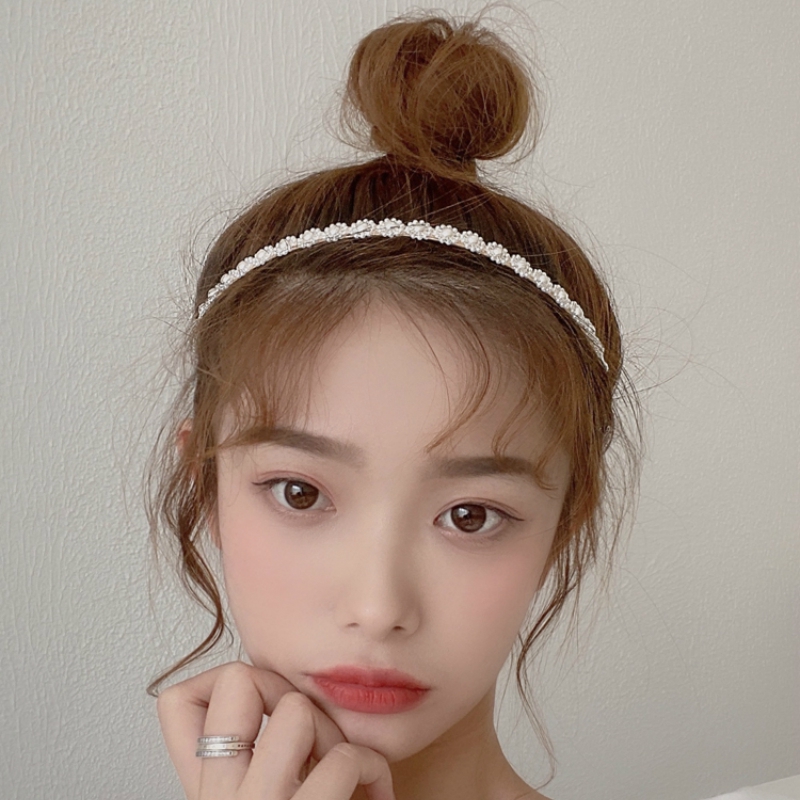 ที่คาดผม ประดับมุกเทียม สไตล์เกาหลี หวาน เรียบง่าย สำหรับผู้หญิง - รูปที่ 2