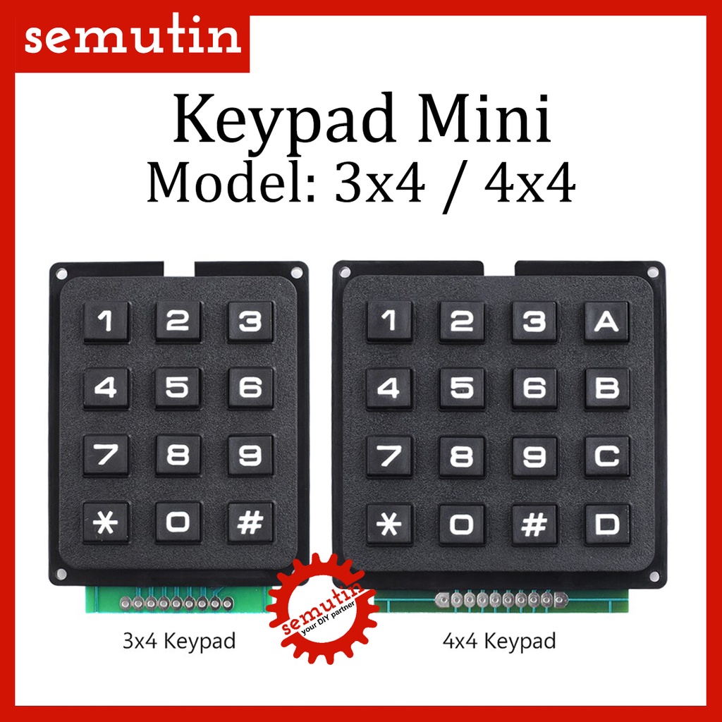 Mini Keypad 3x4 4x4 / Pertamini แป้นพิมพ์ตัวเลข POM Matrix Matrix Matrix 16 Key Array ยางนูน