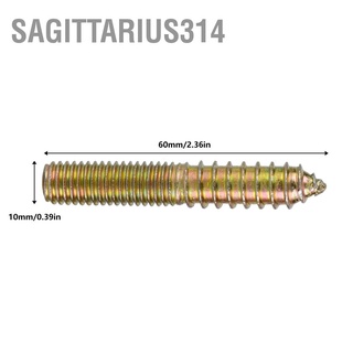 Sagittarius314 10pcs 10*60mm Dowel Screw Woodworking Furniture Connector Double Ended