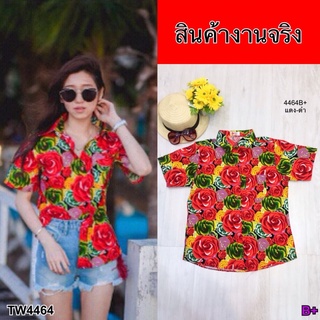 👗Pfashion [ส่งไว!!🚛] P4464 เสื้อเชิ้ตฮาวาย ลายดอกกุหลาบ Hawaiian shirt with roses