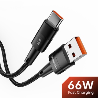 สายชาร์จ USB Type C 6A 66W ชาร์จเร็ว สําหรับ Huawei Samsung Xiaomi Oppo Realme