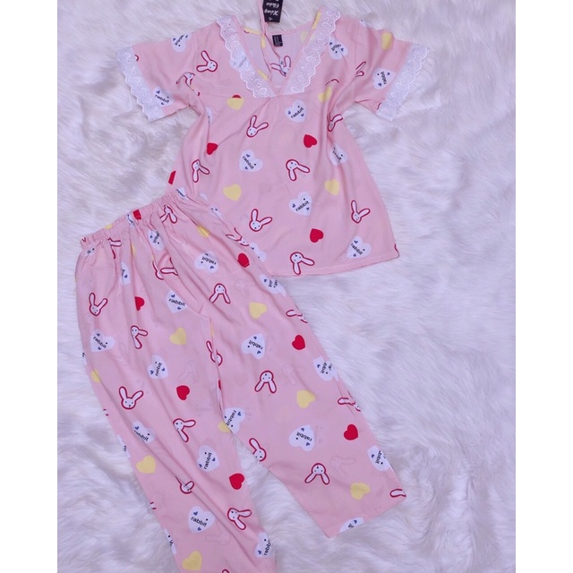 9-INCH LINEN TOLE SET WITH HEARTNECKLACE FOR HOME WEAR ขนาด 49kg - 59kg