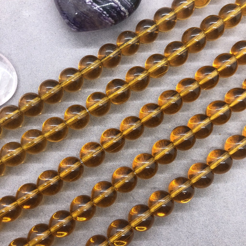 Brown Quartz Crystal Beads สีน้ำตาลควอตซ์คริสตัลลูกปัด 4-12 มิลลิเมตร Diy สำหรับเครื่องประดับสร้อยข้อมือที่ทำด้วยมือ