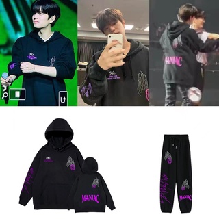 KPOP Stray Kids MANIAC คอนเสิร์ตเดียวกัน Hoodie ชุดผู้ชายและผู้หญิงพลัสขนาดเสื้อ + กางเกง 2 ชิ้นชุดเกาหลีสไตล์แฟชั่นสบายๆคู่ชุดกีฬา streetwear