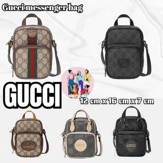 Gucci  Interlocking Double G กระเป๋าถือขนาดเล็ก/กระเป๋าผู้ชาย/กระเป๋าสะพายข้าง/กระเป๋าสะพายไหล่/การจัดซื้อแบบยุโ