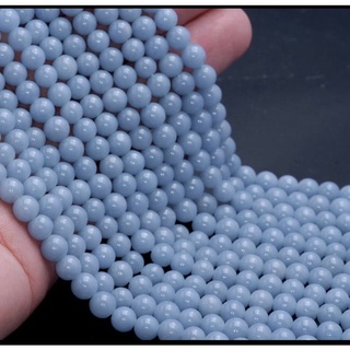 Natural Angelite Stone Beads Strand  6 mm 8mm Round Bead 42 cm long strand available