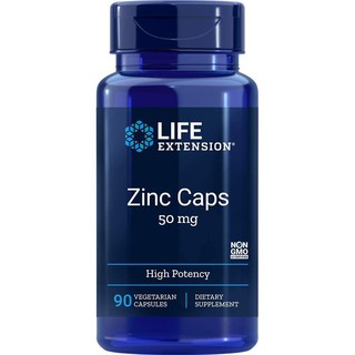 Life Extension, Zinc Caps, High Potency, 50 mg, ขนาดบรรจุ 90 แคปซูล (NTK)