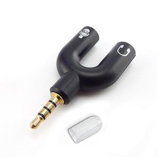 3 . 5 Mm Stereo U - Shape อะแดปเตอร์แปลงเชื่อมต่อสายแจ็คเสียงไมค์สําหรับโทรศัพท์มือถือแท็บเล็ต Pc Mp3 Mp4 Player