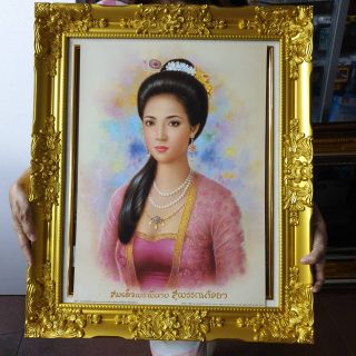 กรอบรูปกระจก กรอบหลุยส์ สมเด็จพระสุพรรณกัลยา ติดบ้าน ร้านค้า ของขวัญ ขึ้นบ้านใหม่