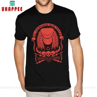 เสื้อยืดแขนสั้น ผ้าฝ้าย 100% พิมพ์ลาย Alien Hunter Predator ขนาดใหญ่ สําหรับผู้ชาย LHZYสามารถปรับแต่งได้