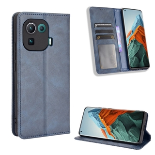 เคสโทรศัพท์หนัง PU ฝาพับแม่เหล็ก พร้อมช่องใส่บัตร สไตล์วินเทจ สําหรับ Xiaomi Mi 11 Pro Xiomi Mi11 Pro