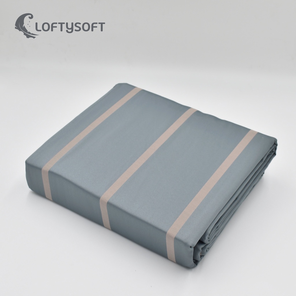 LOFTYSOFT ชุดผ้าปูที่นอน 6ฟุต KING, 5ฟุต QUEEN, 3.5ฟุต SINGLE Cotton Silk 550เส้นด้าย Charisma Collection - Morning Grey - รูปที่ 4