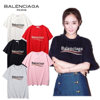 เสื้อยืดแขนสั้นลําลอง ผ้าฝ้าย พิมพ์ลาย BAL-en-C-iaga Cola พลัสไซซ์ สไตล์คลาสสิก แฟชั่นสําหรับผู้ชาย และผู้หญิง