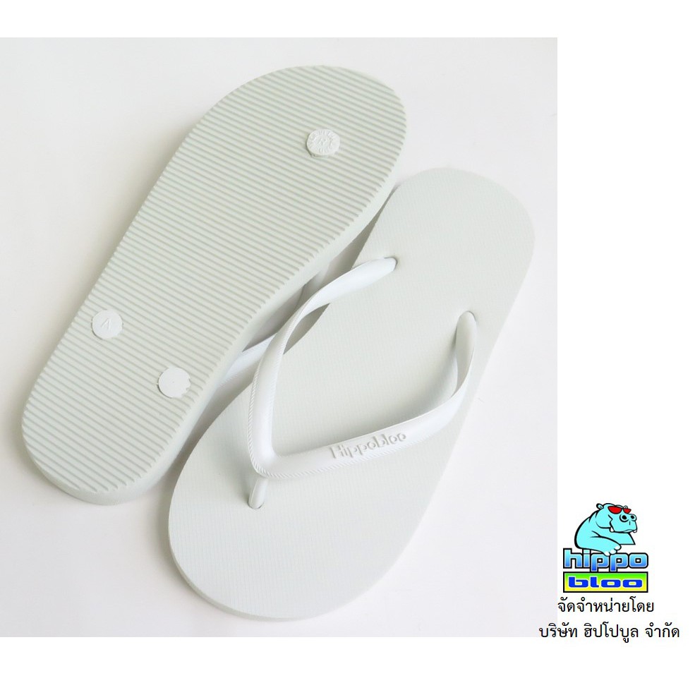 Hippo bloo รองเท้าแตะฮิปโปบูล White ขาว สายเล็ก เบอร์9-10.5