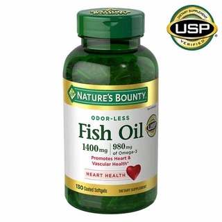 Nature’s Bounty Fish Oil, 1400mg, 980mg of Omega-3,มี130ซอฟเจล (ขวดเขียว)