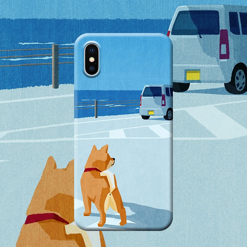 การแข่งขันประกวด Shiba Inu ชายทะเลสองฮ่าลูกสุนัขน่ารัก iphone xs max เคสโทรศัพท์มือถือ apple xs บางซิลิโคนเคลือบ XR