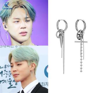 พร้อมส่ง ต่างหูโลหะ จี้เรขาคณิต BTS Bangtan Boys Jimin เครื่องประดับ สําหรับผู้ชาย ผู้หญิง 1 ชิ้น