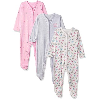 Mothercare [แพค 3] ชุดเด็ก ชุดนอนเด็ก ชุดหมีคลุมเท้า สลีพสูท Girls Craft Corner Sleepsuit - 3 pack