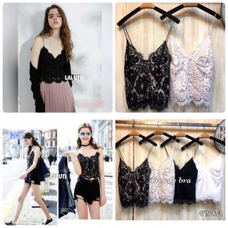 เสื้อผ้าคนอ้วน ครอปลูกไม้สายเดี่ยว แซ่บระดับ10