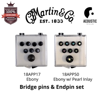 หมุดพิน Martin Guitar Bridge pin &amp; Endpin Set, Ebony ของแท้ USA