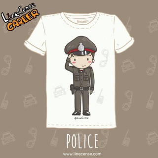 เสื้อคอตตอนลาย Police