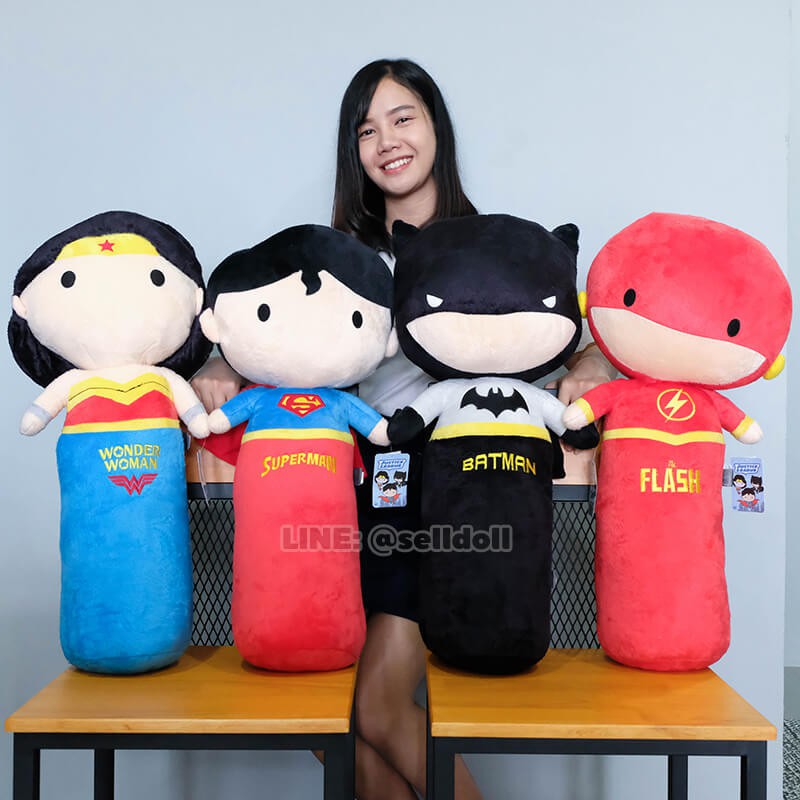 หมอนข้างตุ๊กตา Justice League ลิขสิทธิ์แท้ / หมอน แบทแมน Batman ซูเปอร์แมน Superman วันเดอร์ วูแมน Wonder Woman Flash ราคา ถูกที่สุด ดีลบีเคเค แกลเลอรีภาพที่ 2