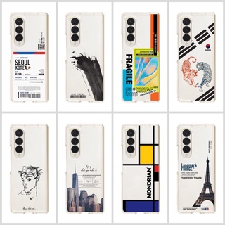 🇰🇷 【Z Fold 4 Korean Phone Case 】 Dparks Samsung Galaxy Unique Design Slim Clear Hard Case Polycarbonate Handmade From Korea