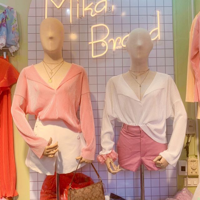 3f.seoul_nista ขายดีมาก สวยทุกสี !! เสื้อครอป ผ้าพลีท ผ้าดีมาก แขนยาว ไม่ร้อนใส่สบาย