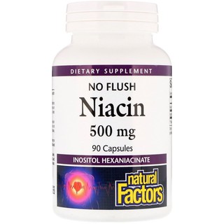 Natural Factors, No Flush Niacin, 500 mg, 90 Capsules