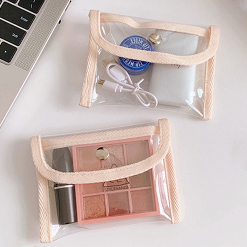 SENSES// Transparent Cosmetic Bag Female Fashion Portable Transparent Coin Purse Key Case Travel Cos