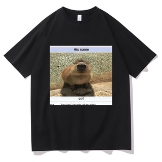 คาปิบาร่า เสื้อยืด พิมพ์ลายกราฟฟิค Capybaras สไตล์ฮาราจูกุ แฟชั่นใหม่ สําหรับผู้ชาย