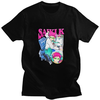 เสื้อยืดคอกลมเสื้อยืดแขนสั้นลําลอง ผ้าฝ้าย 100% พิมพ์ลายอนิเมะ The Disastrous Life of Saiki K Saiki Kusuo ทรงหลวม สําหรั