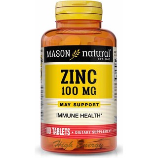 Mason Natural, ZINC 100 MG, 100 Tablets