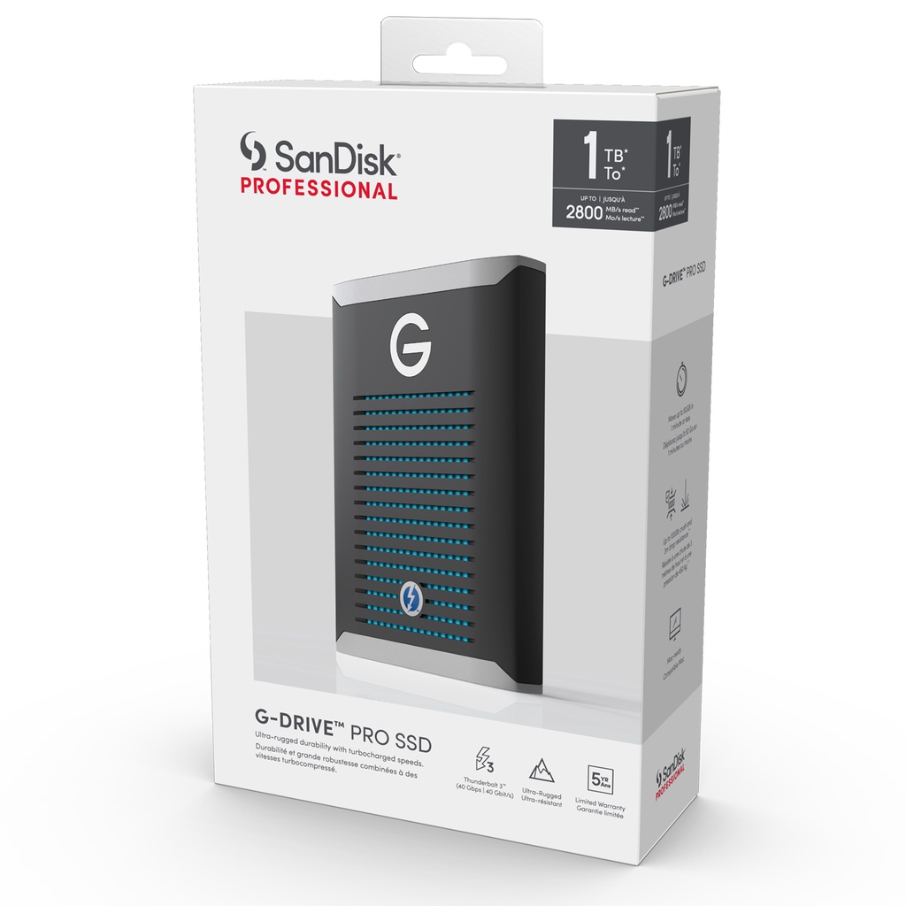 SanDisk Professional G-DRIVE PRO SSD 1TB External NVMe SSD, Up to 2800MB/s, Thunderbolt3 (20Gbps) SD