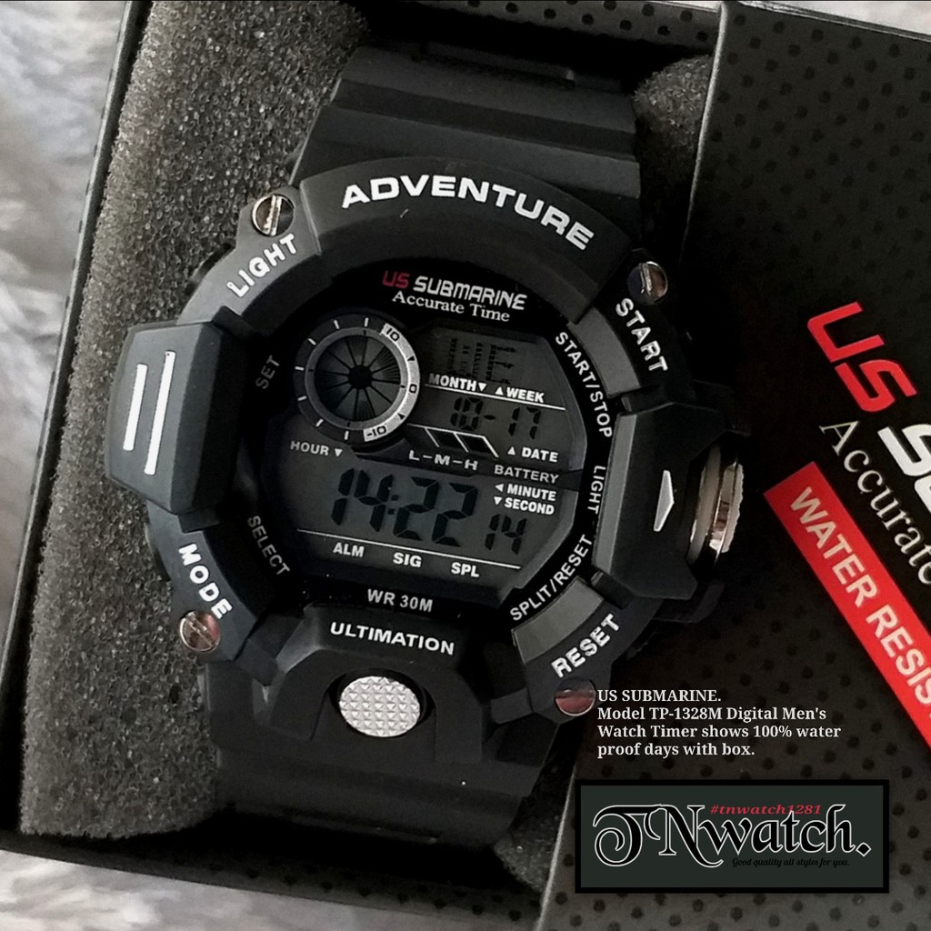 US Submarine TP1328M นาฬิกาดิจิตอลผู้ชาย กันน้ำ 100 เมตร