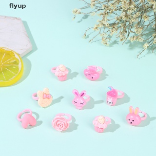 Flyup 20 ชิ้น หวาน เด็ก ดอกไม้ สัตว์ แหวน เครื่องประดับเด็ก แหวนแฟชั่น ของขวัญเด็กผู้หญิง