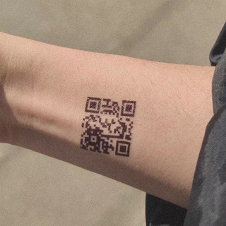 สติกเกอร์รอยสักชั่วคราว กันน้ํา ลาย Love QR Code แบบสร้างสรรค์ สําหรับผู้ใหญ่ และคู่รัก