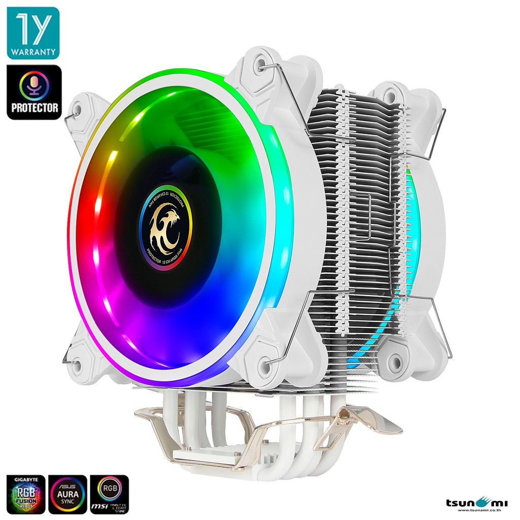 Tsunami Protector 1262 ARGB Twin-Fan Quad-Pipe CPU Cooler 150W (4 Heat Pipes + Twin 12CM 1262(P.W.M.