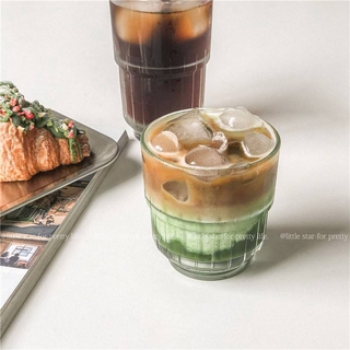 7c LittleStar [ติดตามเพื่อรับคูปอง] แก้วกาแฟเย็น ลาเต้ น้ําแข็ง มะนาว แก้วน้ํา คุณภาพสูง สไตล์อเมริกัน