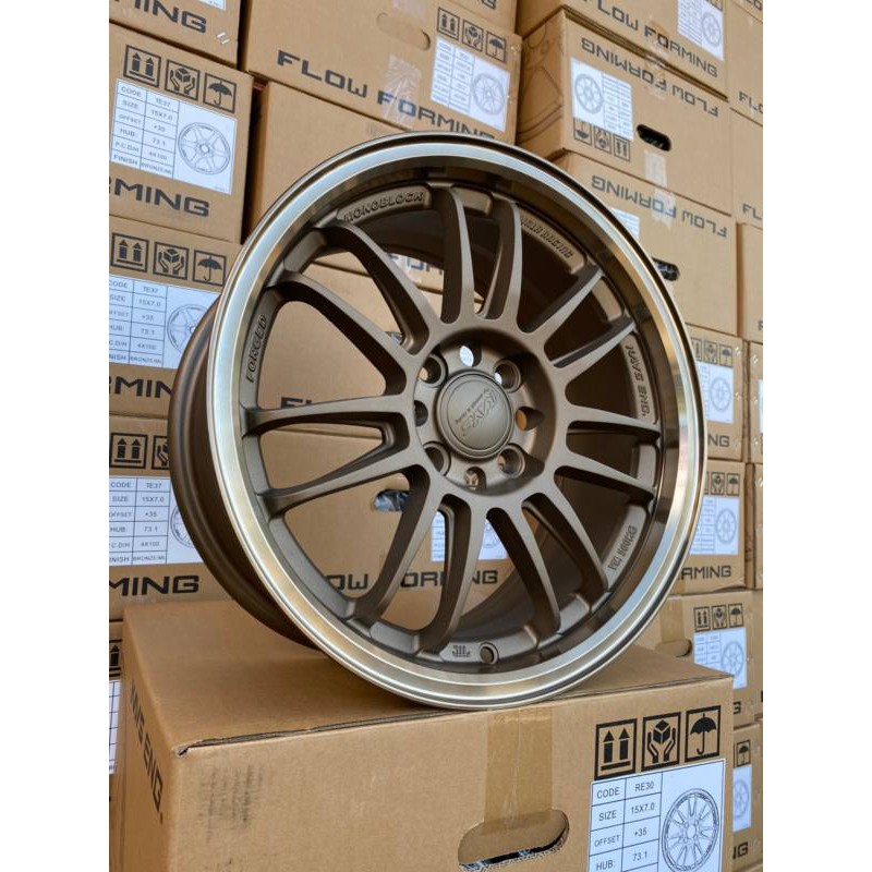 ล้อแม็กใหม่ RE30 - น้ำตาล งานKAYS - ขอบ15" 4รู*100/114.3