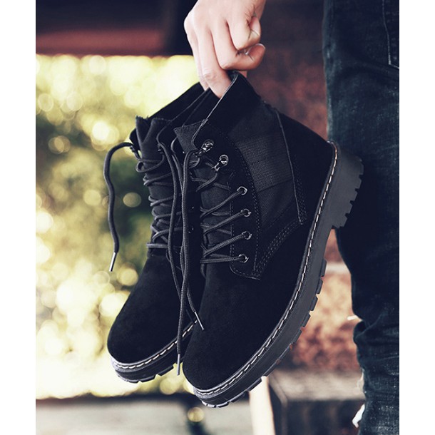 รองเท้าหนังกลับแบบหุ้มข้อสไตล์วินเทจ