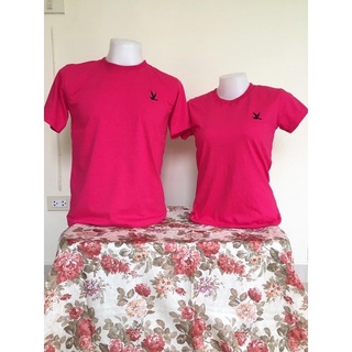 เสื้อยืดปักนกคอกลม(พร้อมส่ง)