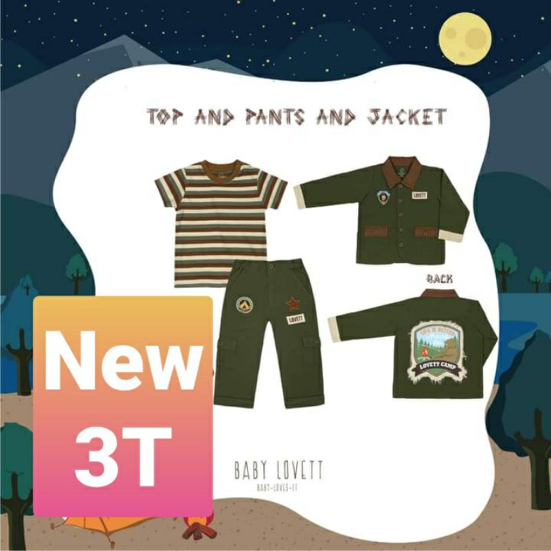BabyLovett 3T The Camper - Top, Pants, Jacket ของใหม่