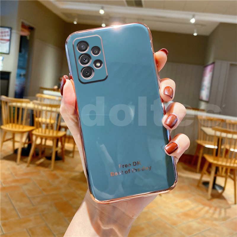 เคส Samsung Galaxy A72 A52 A32 4G 5G 2021 การป้องกันเลนส์รูปแบบใหม่ 6D ชุบซิลิโคนเคสโทรศัพท์แบบนิ่ม
