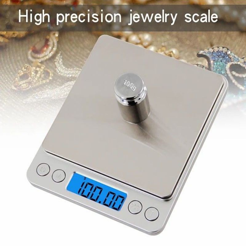 เครื่องชั่งดิจิตอล 500g 0.01g ทศนิยม 2 จุด เครื่องชั่งทอง ตาชั่ง  แถมถาดชั่ง 2 ใบ