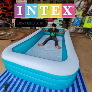 สระ INTEX ของแท้ ✔สระว่ายน้ำเป่าลม  สระเป่าลม intex ขนาด 3 เมตร 3.05x1.83x0.56 เมตร