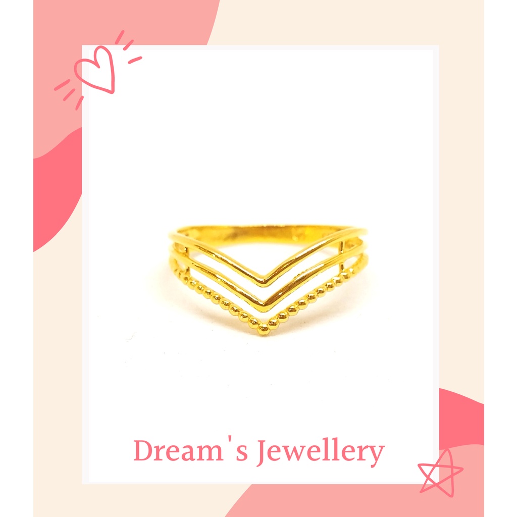 Dreams Jewelery 916 Gold V Shape Ring/Gold V Shape Ring