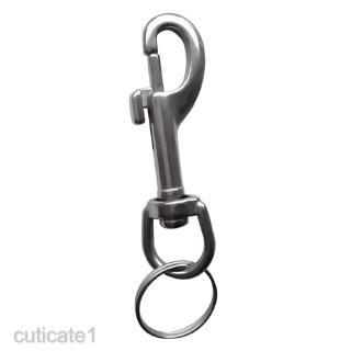 [CUTICATE1] Heavy Duty 316 Stainless Steel Bolt Snap Hook Split Keyring Dog Leash Clip